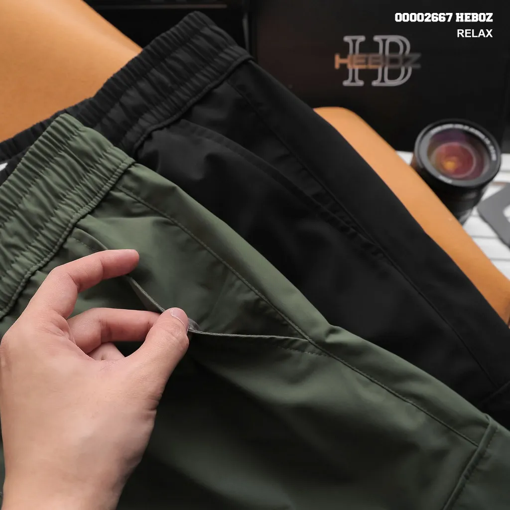 Ảnh Quần gió Nam túi hộp Heboz 2M, quần dài nam lưng thun chất vải dù - 00002667 4