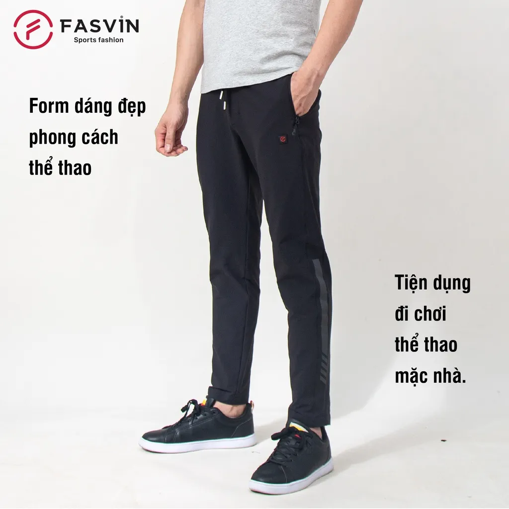 Ảnh Quần Gió Thể Thao Nam FASVIN vải đẹp ống suông có khóa túi tiện dụng đi chơi hay mặc nhà DC20423.HN 3