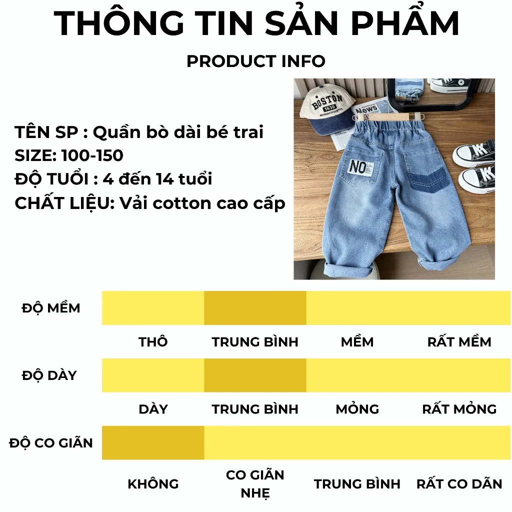 Ảnh Quần jean dài bé trai 27Kids KACADY quần bò mềm lưng chun nam cho trẻ từ 4-12 tuổi BLJE4 2