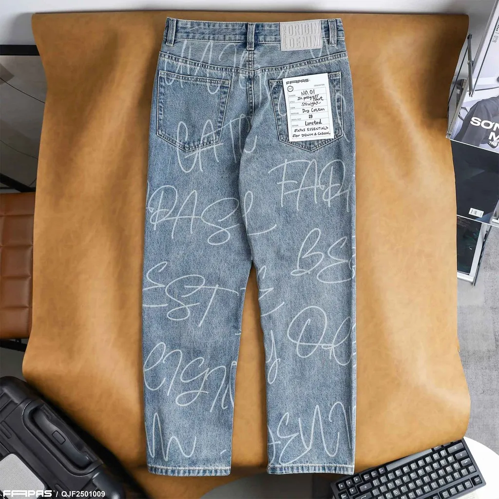 Ảnh Quần Jean Dài Nam Amy Form Straight Fit Chính Hãng Fapas 1