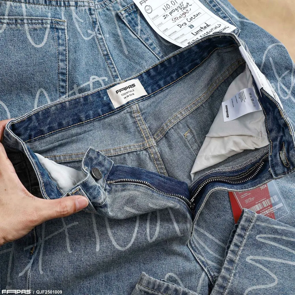 Ảnh Quần Jean Dài Nam Amy Form Straight Fit Chính Hãng Fapas 3