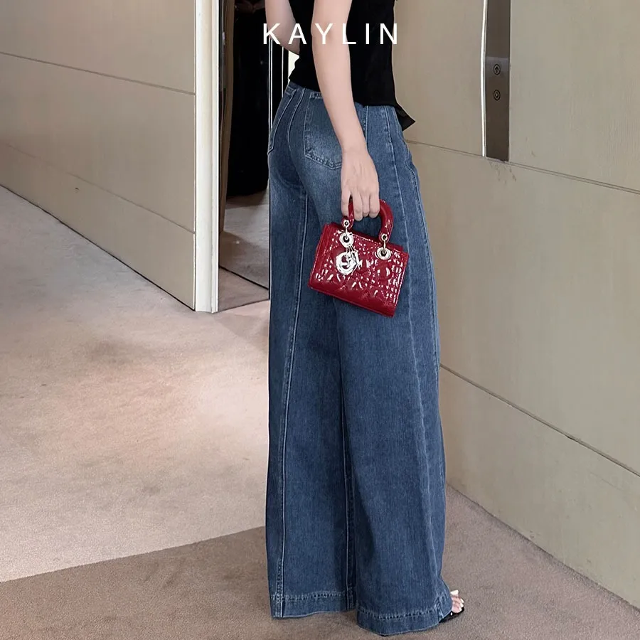 Ảnh Quần JEAN KAYLIN Basic form suông ống loe chất vải denim dầy dặn phong cách - N2153 4