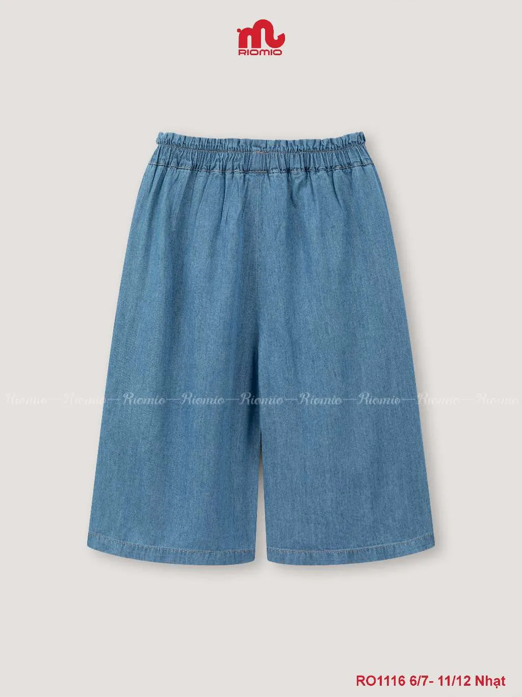 Ảnh Quần jean lửng bé gái Riomio quần ống suông cạp chun chất jean mềm mại không phai RO1116 1
