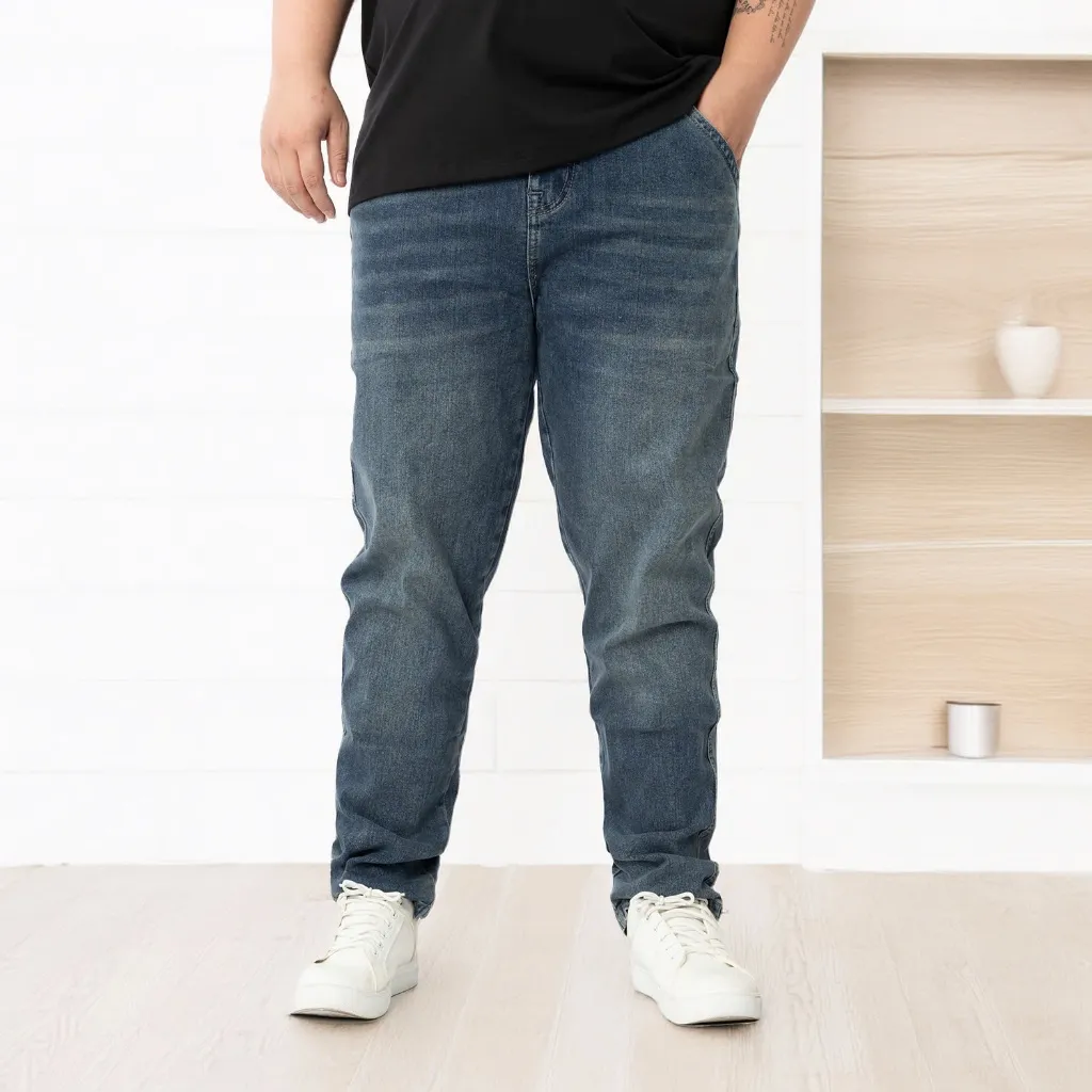 Ảnh Quần Jean Nam AKYOO Bigsize Size Từ 80kg-140kg, Chất Jean Co Giãn 04 Chiều - QJ XANH B1 2