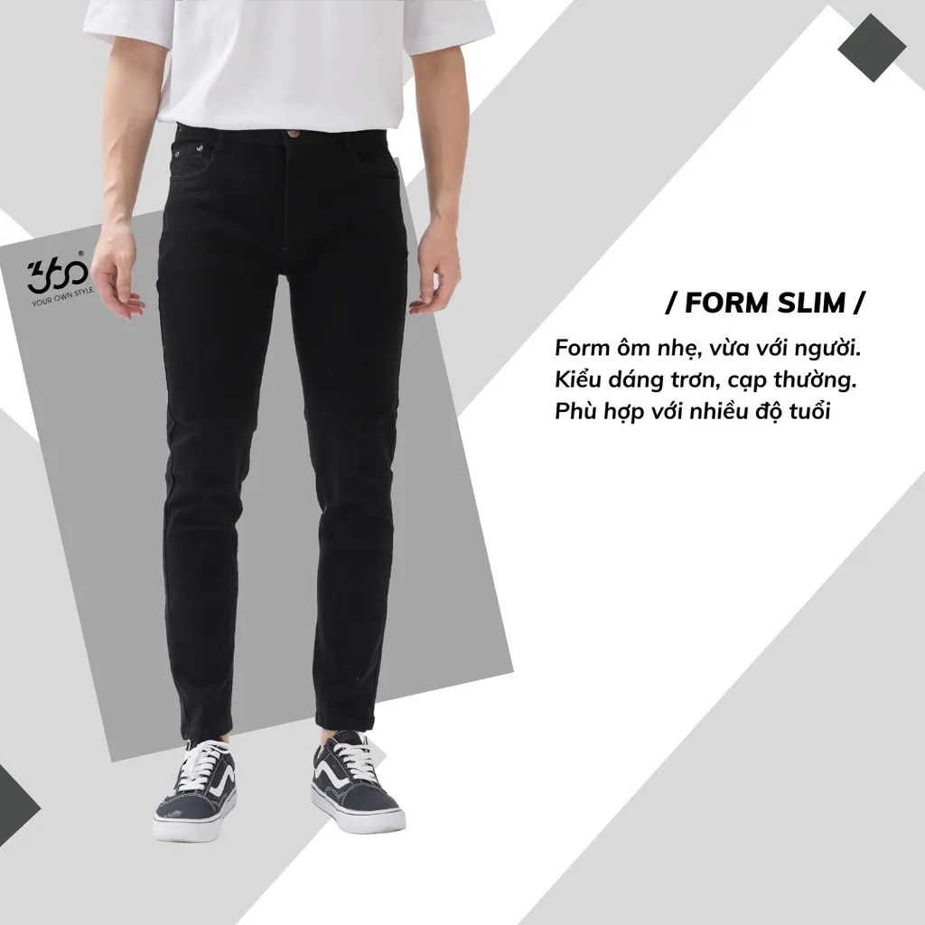 Ảnh Quần Jean Nam Đen Dáng Slimfit Quần Bò Trơn Cao Cấp - QJDOL008 3