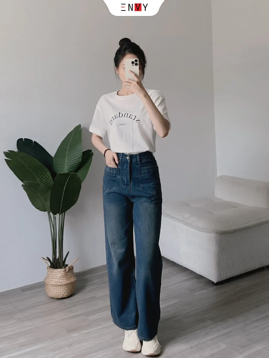 Ảnh Quần Jean Nữ Màu Đậm Dễ Phối Đồ ENVY J109 1