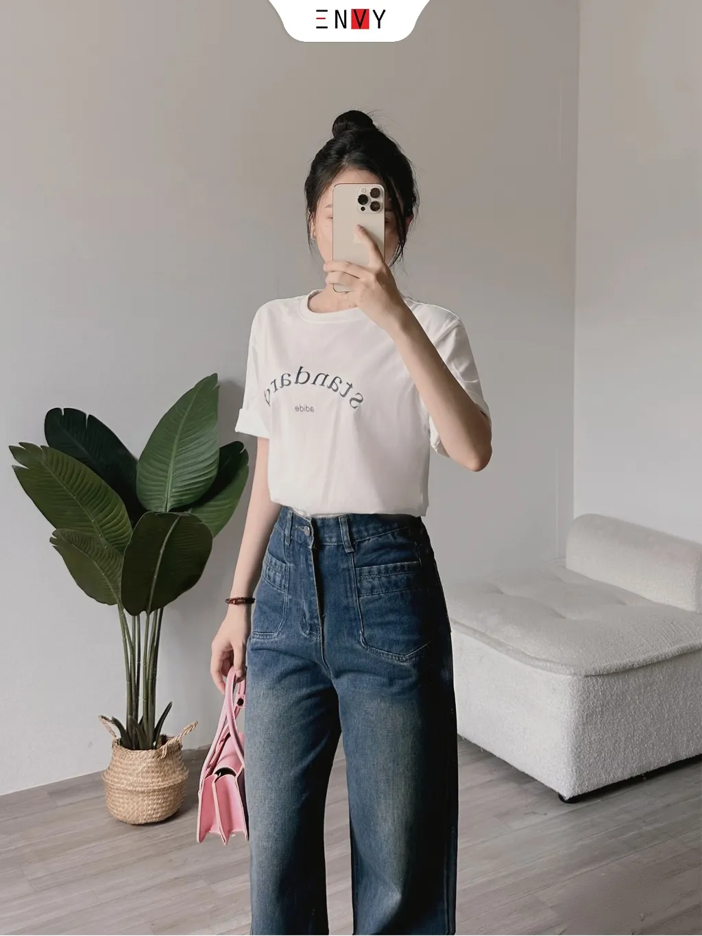 Ảnh Quần Jean Nữ Màu Đậm Dễ Phối Đồ ENVY J109 3