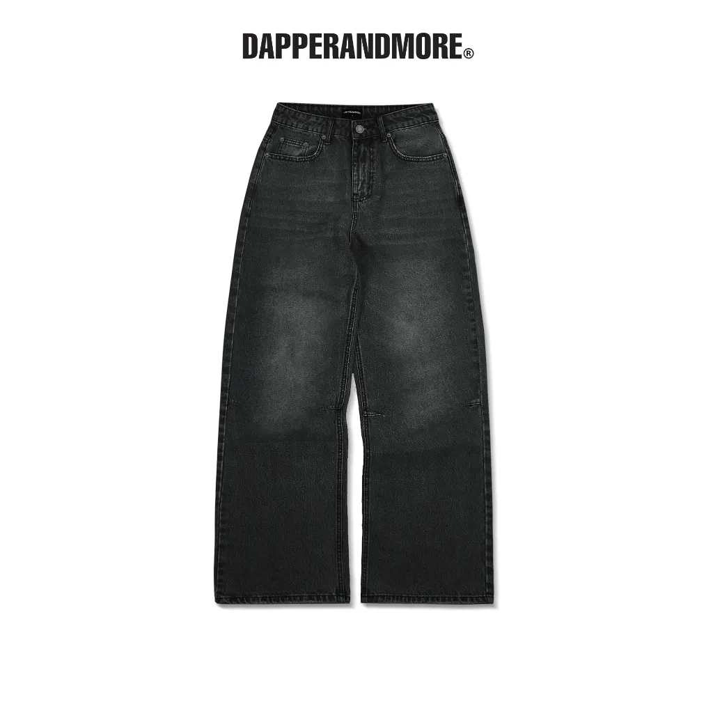 Ảnh Quần Jean Ống Rộng DAPPERANDMORE Washed Denim Pants - Black 1