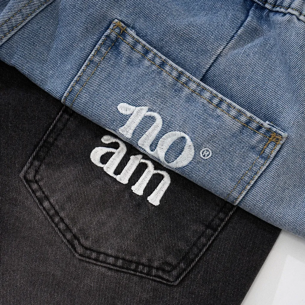 Ảnh Quần Jean Ống rộng NOAM Nafox Unisex - Màu Xanh/ Đen 2