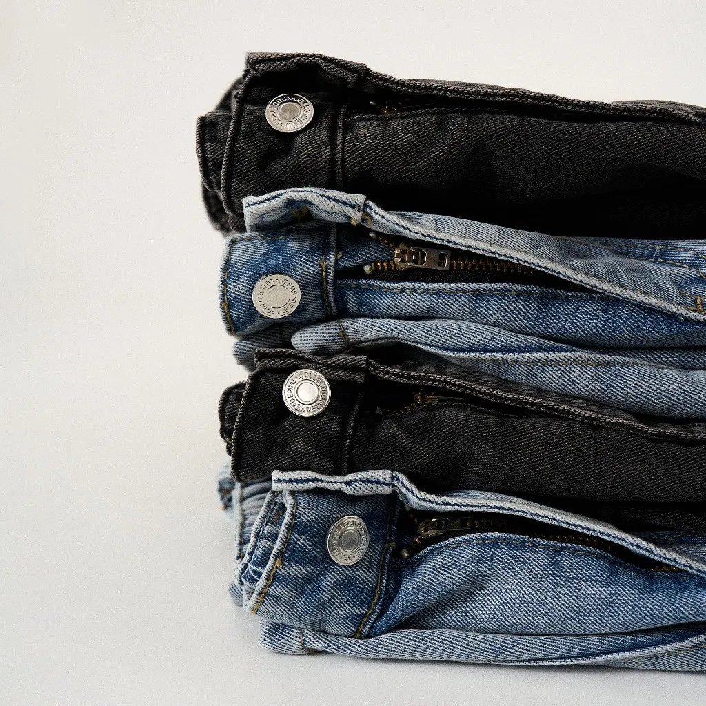 Ảnh Quần Jean Ống rộng NOAM Nafox Unisex - Màu Xanh/ Đen 4