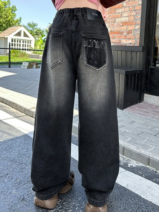 Ảnh Quần Jean Ống Rộng, Quần Bò Ống Xuông Phong Cách Thời Trang Cho Các Bé Gái Cao Dưới 1m7 - Babimama - J100 3