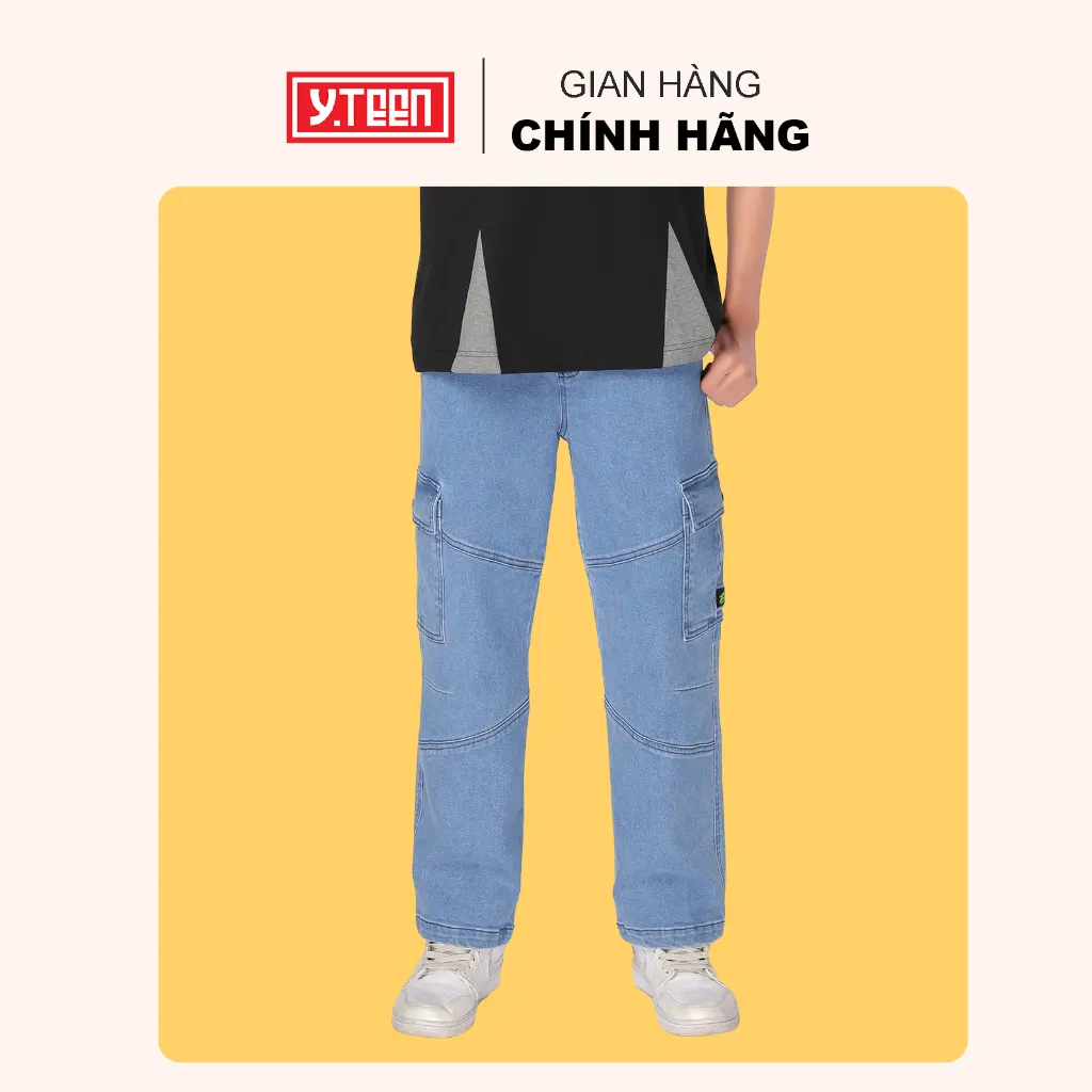 Ảnh Quần Jean Túi Hộp 2 Màu Cho Bé Trai Từ 37-62KG, Từ 10-16 Tuổi Vải Cotton Mềm Thoải Mái EQY019-4 2