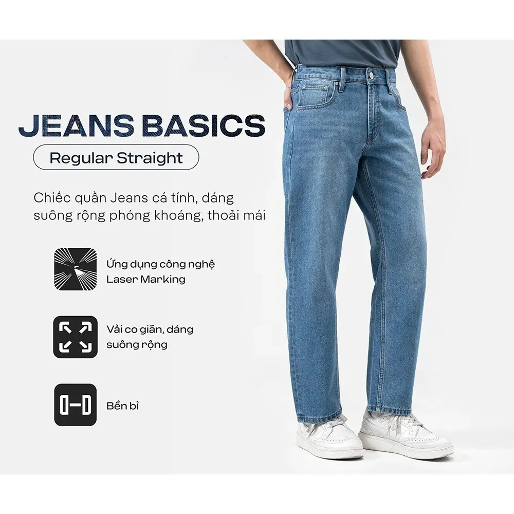 Ảnh Quần Jeans Basics dáng Regular Straight Coolmate 1