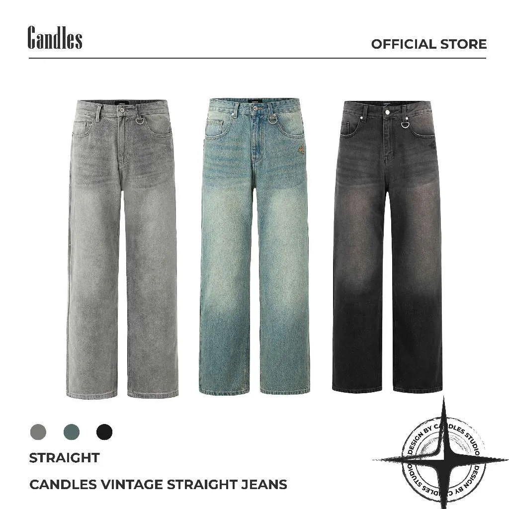 Ảnh Quần Jeans Candles Vintage Straight Unisex 1