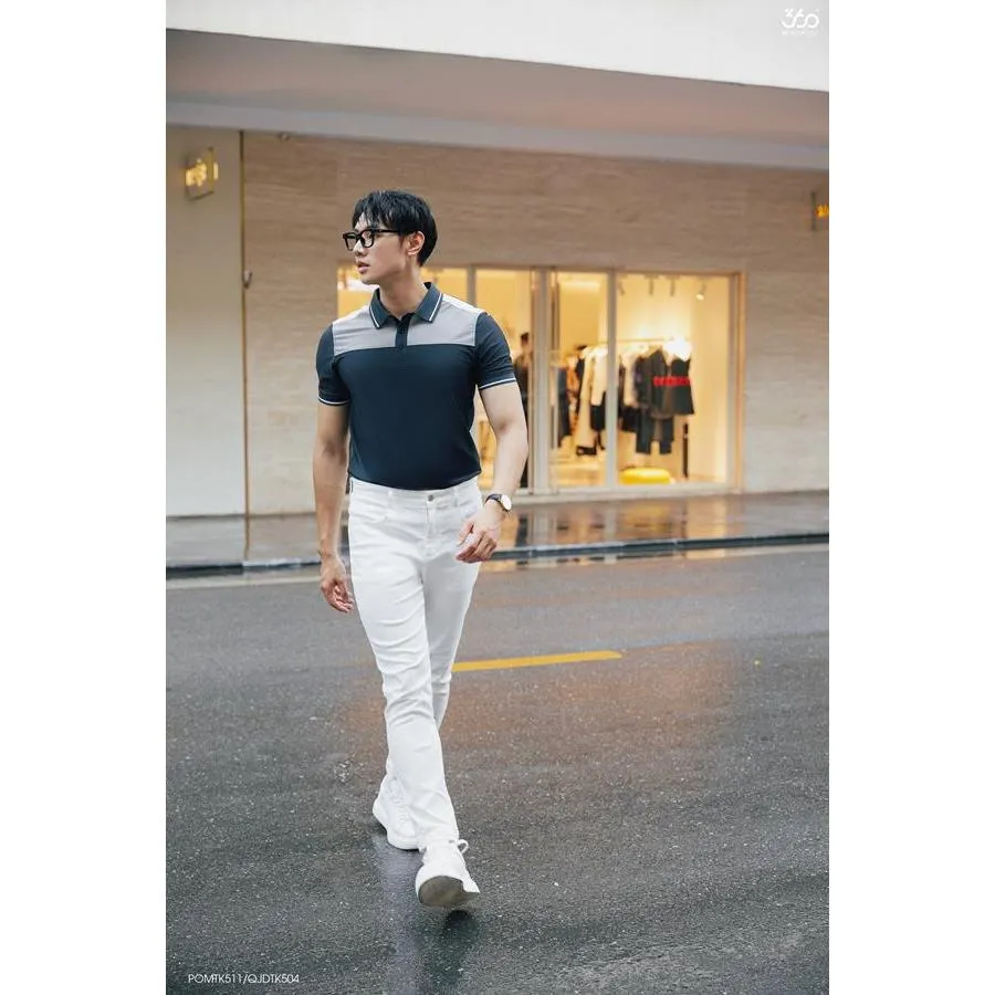 Ảnh Quần jeans chất liệu vải kaki vân chéo 360 Boutique form slim trẻ trung co giãn hạn chế bai xù - QJDTK504 1
