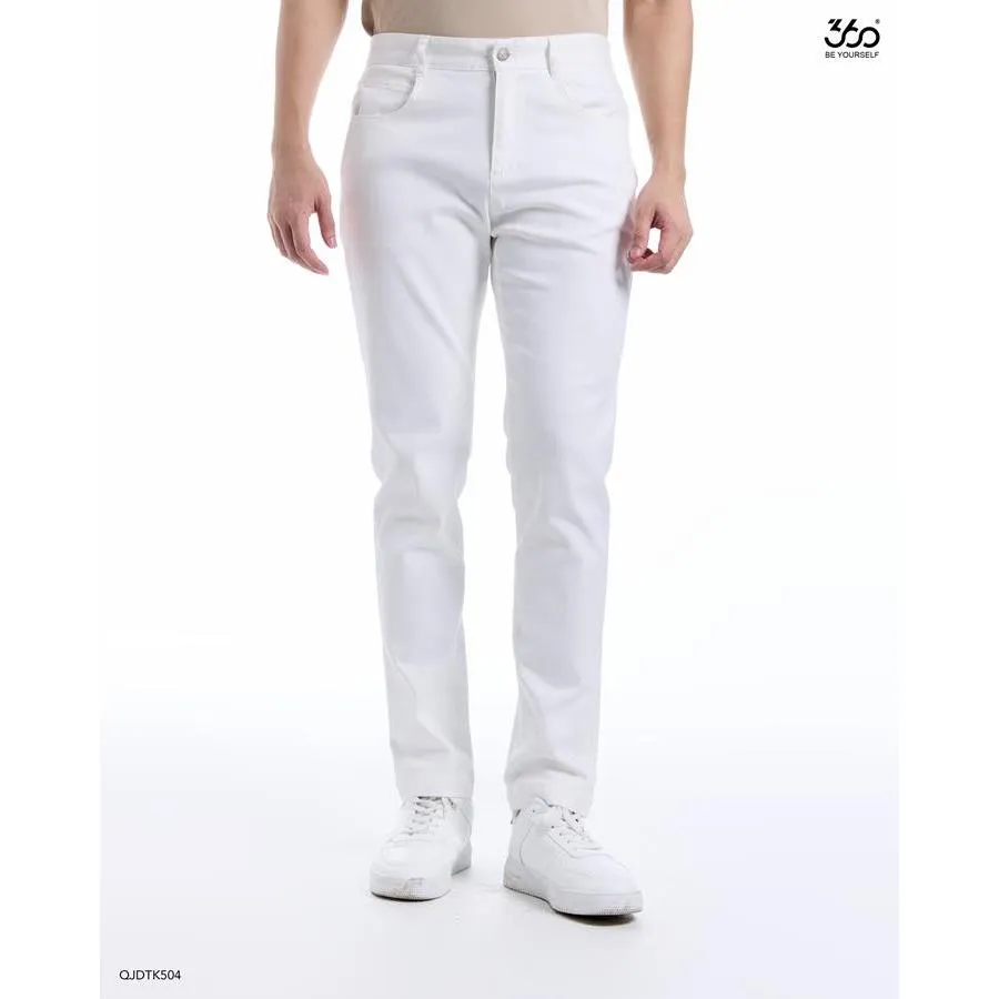 Ảnh Quần jeans chất liệu vải kaki vân chéo 360 Boutique form slim trẻ trung co giãn hạn chế bai xù - QJDTK504 4