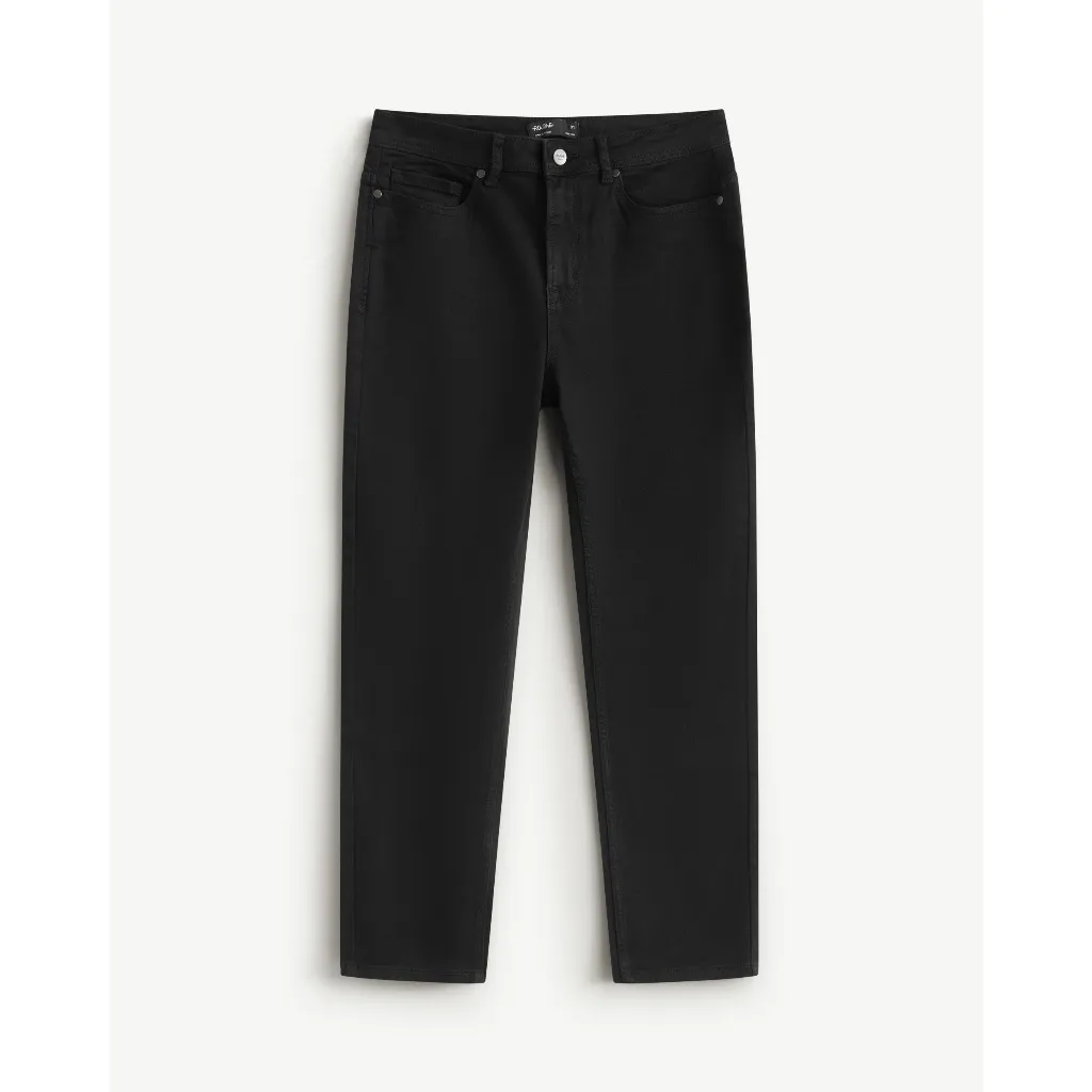 Ảnh Quần Jeans Đen Nam Trơn Form Slim Cropped - Routine 10S25DPA108CR1 3