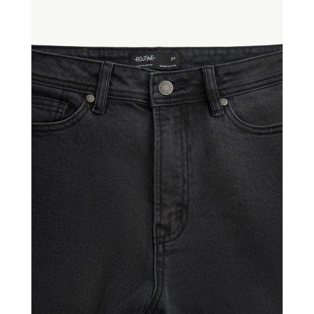 Ảnh Quần Jeans Nam Ống Suông Form Straight Cropped - Routine 10S25DPA013 2