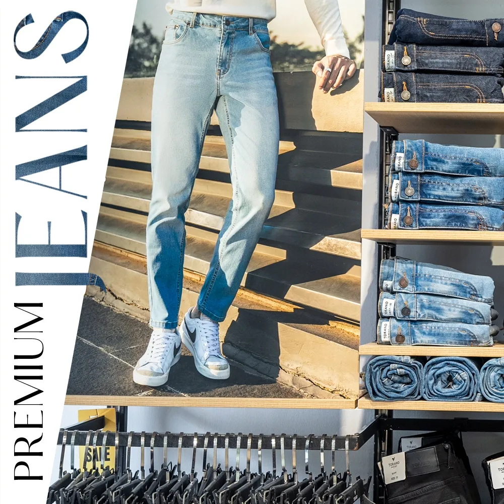 Ảnh Quần Jeans nam TORANO dáng basic Slim Co Giãn Tốt, Không Bai Xù, Bền Màu, Phom Trẻ Trung EABJ012 2