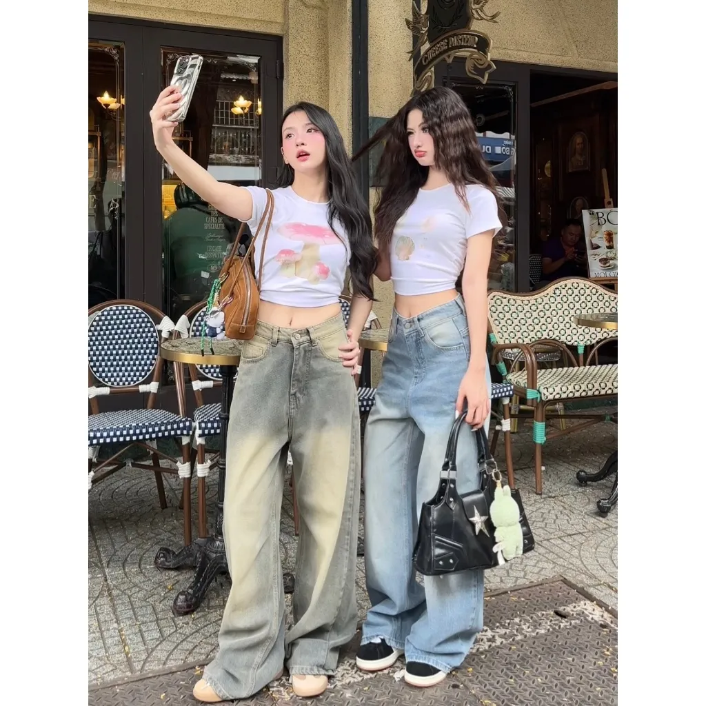 Ảnh Quần Jeans wash 𝐊𝐢𝐥𝐥𝐬𝐲𝐬𝐭𝐞𝐦 ống rộng New Jean quần bò wash màu unisex thời trang nam nữ 2