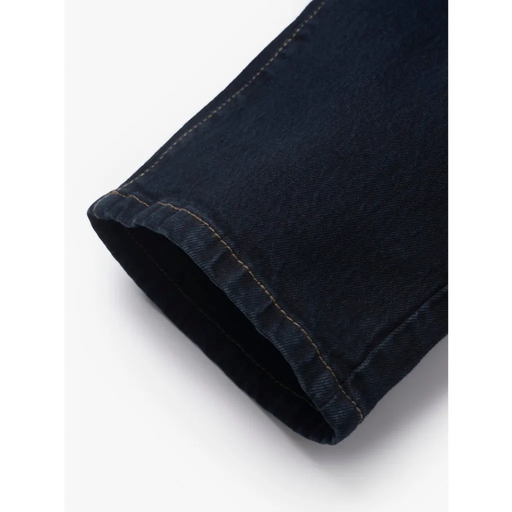 Ảnh Quần Jeans Xanh Đậm Wash Cát Form Straight 4MEN QJ095 Menswear Pants 3