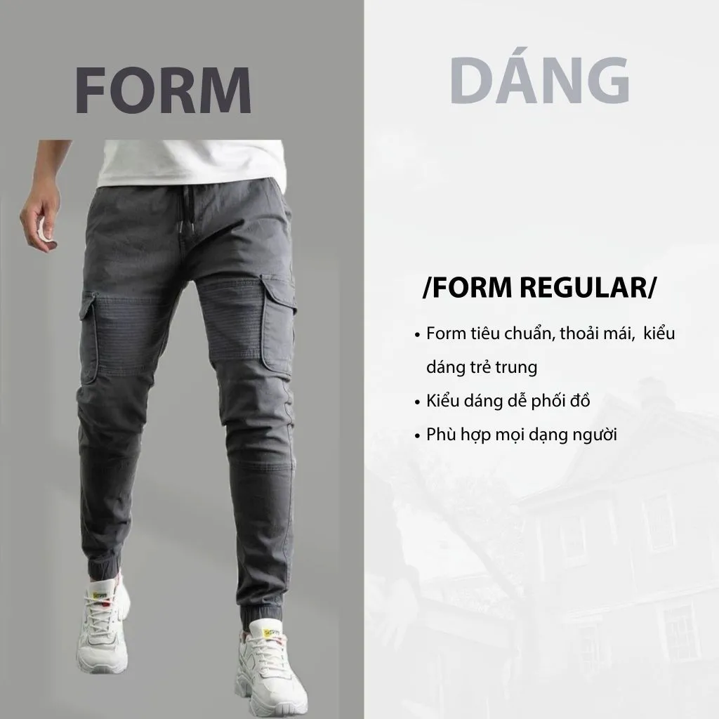 Ảnh Quần Jogger Kaki Túi Hộp Nam MK CLEVER, vải Kaki co giãn lên form chuẩn đẹp, dáng jogger túi hộp khỏe khoắn, nam tính 4