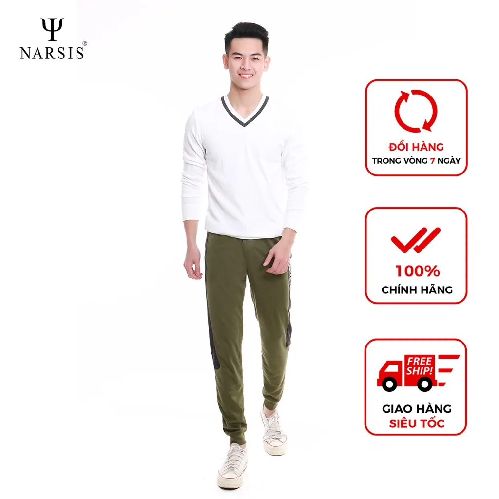 Ảnh Quần Jogger Nam Narsis G9003, Màu Rêu Phối Ghi Đậm, Chất Cotton, Thể Thao, Năng Động, Trẻ Trung 2