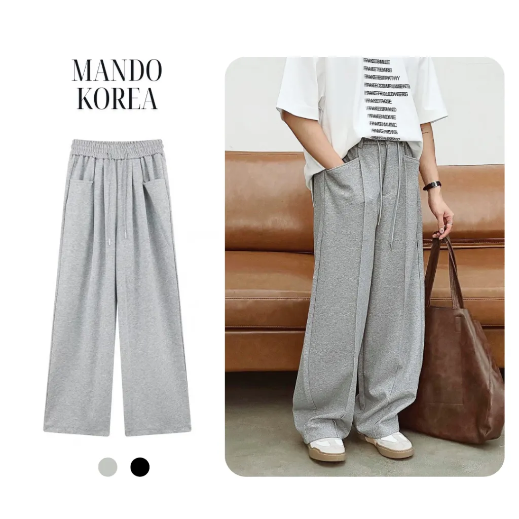 Ảnh Quần Jogger Thể Thao Nam MANDO Ống Rộng Unisex Chất Nỉ Chéo Phong Cách Thời Trang Hàn Quốc - JOG010 1
