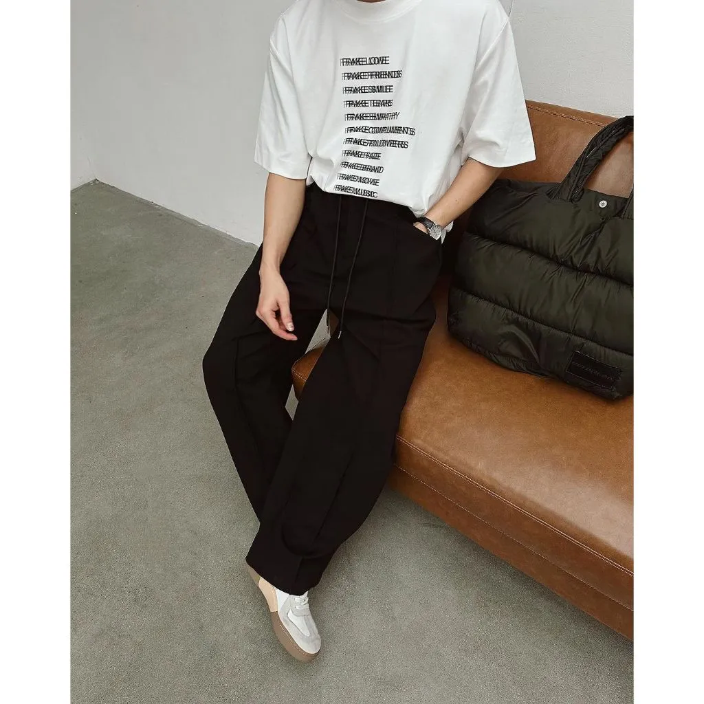 Ảnh Quần Jogger Thể Thao Nam MANDO Ống Rộng Unisex Chất Nỉ Chéo Phong Cách Thời Trang Hàn Quốc - JOG010 4