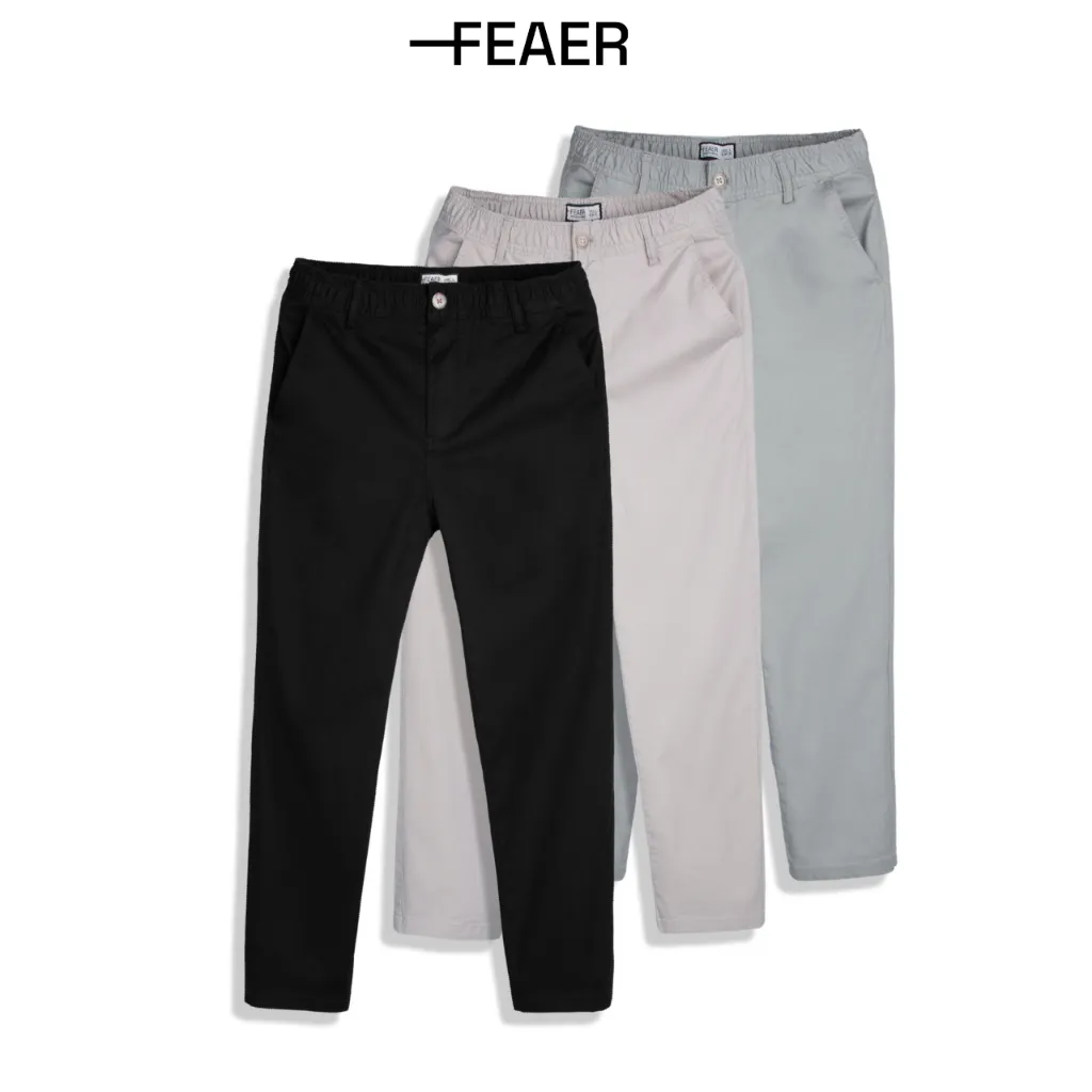 Ảnh Quần Kaki Dài Chinos Lưng Chun, Chất Kaki Mềm, Co Giãn Thoải Mái, Trẻ Trung - FEAER 2