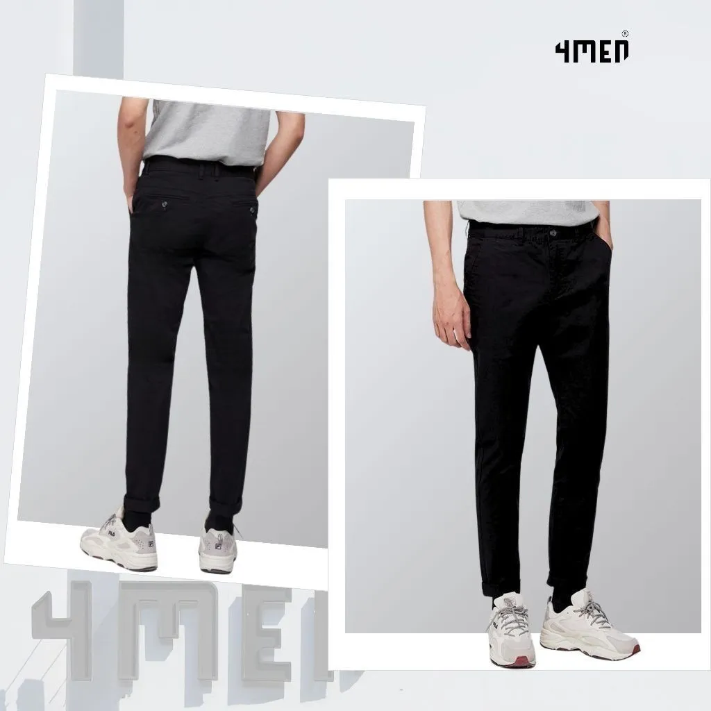 Ảnh Quần kaki dài nam trơn 4MEN QK018 form slimfit ôm tôn dáng, vải mềm mại, co giãn tốt, trẻ trung 2