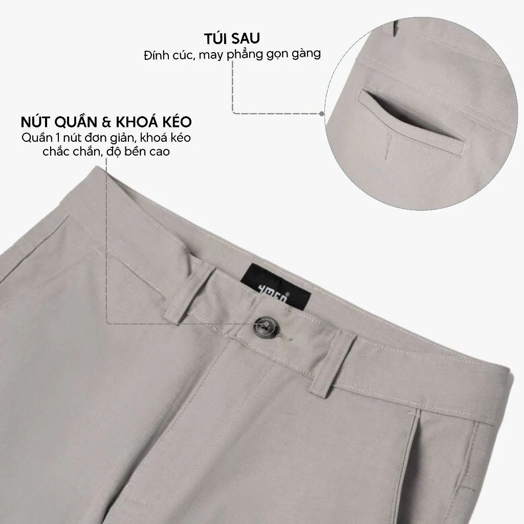Ảnh Quần kaki dài nam trơn 4MEN QK018 form slimfit ôm tôn dáng, vải mềm mại, co giãn tốt, trẻ trung 4