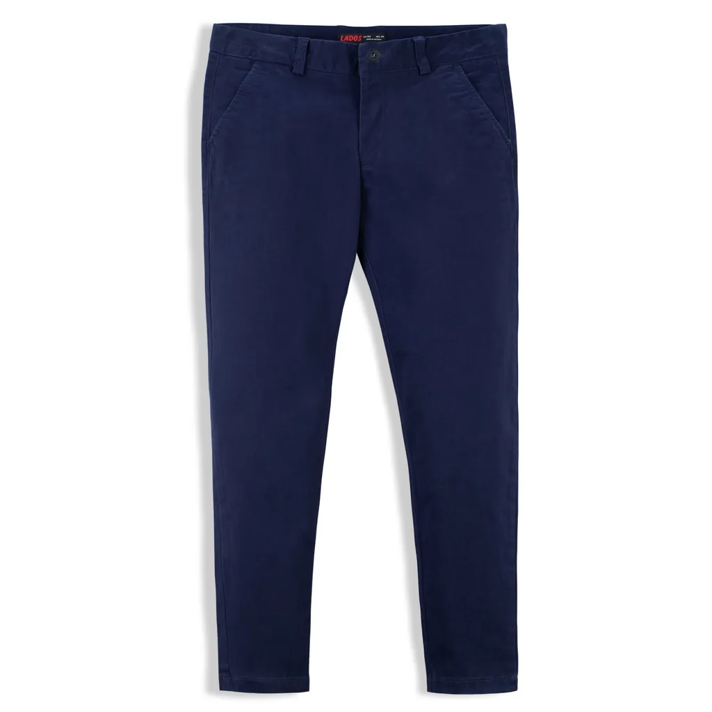 Ảnh Quần kaki dài trơn cao cấp nam tính LADOS - 14069 dáng slimfit chất kaki dày dặn co giãn nhẹ, dáng Âu sang trọng 4