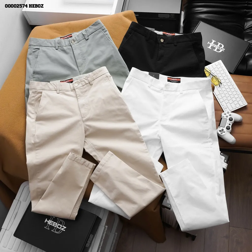 Ảnh Quần kaki dáng slim Heboz 4M, quần dài trơn cao cấp dành cho nam - 00002574 1
