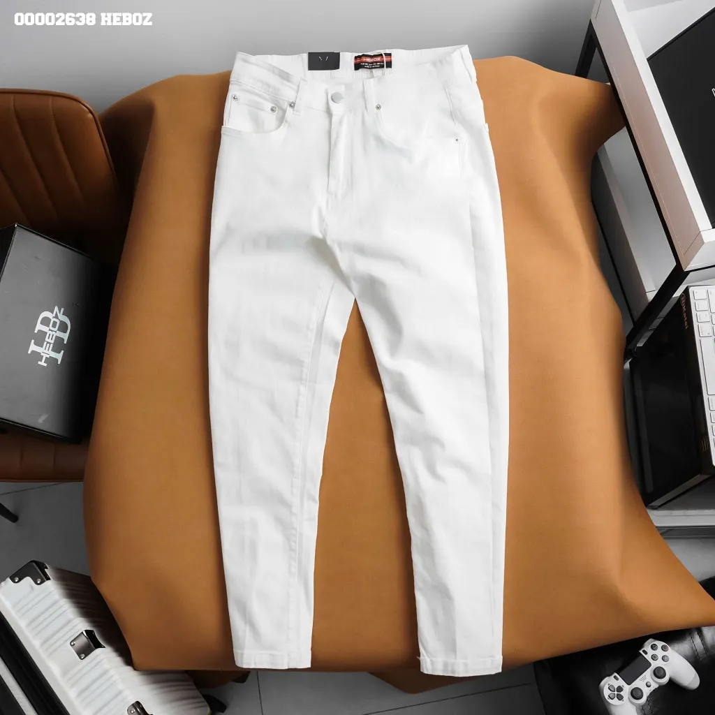 Ảnh Quần kaki jean dài trơn dành cho nam Heboz chuẩn form slim 4M - 00002638 4