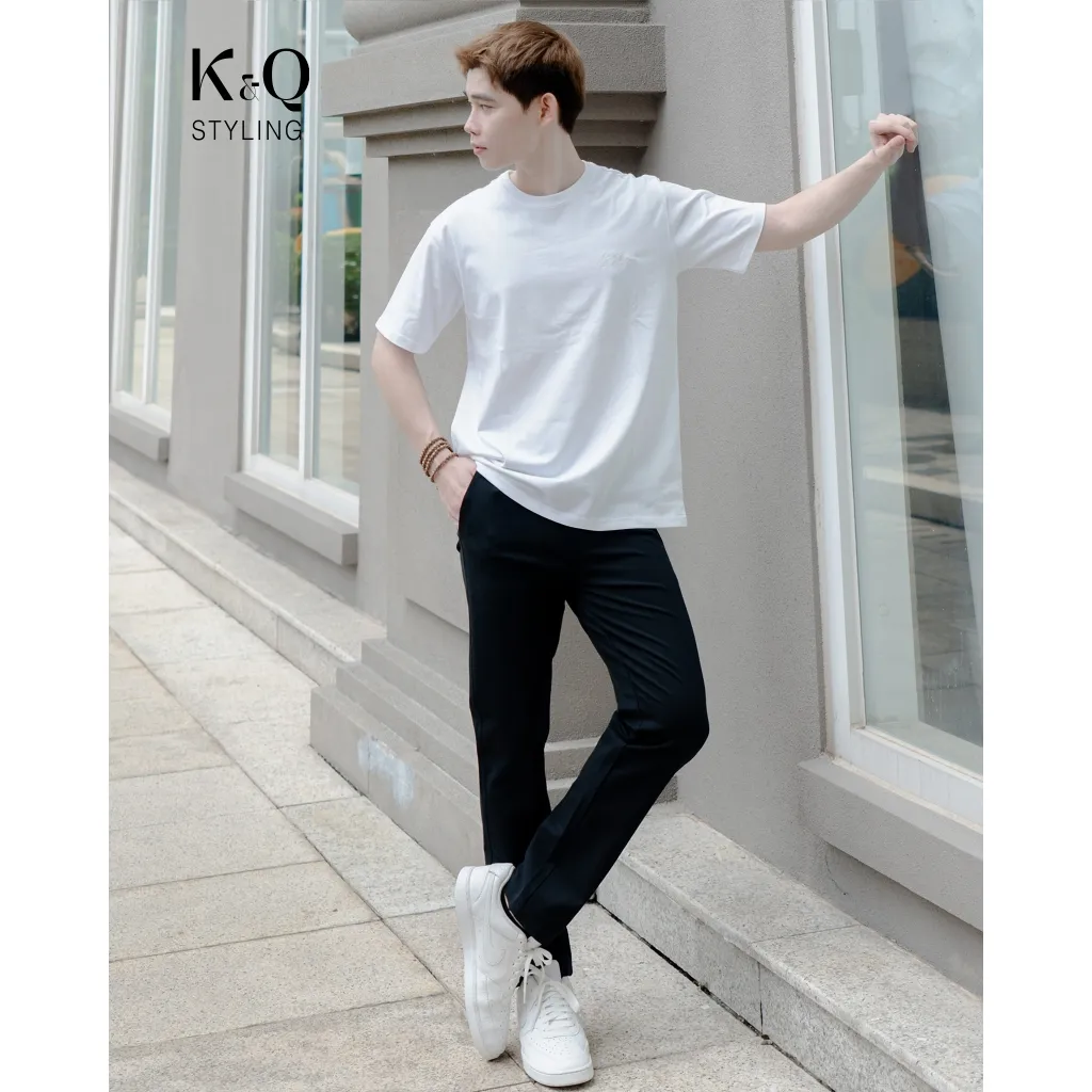 Ảnh Quần kaki nam KQSTYLING quần kaki ống đứng co giãn 4 chiều form tapered fit Đen 1