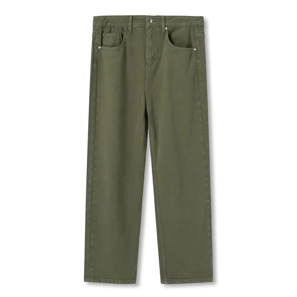 Ảnh Quần Kaki Nam Ống Suông Street-Style Logo Garment-Dyed Form Baggy  QKID0043 2