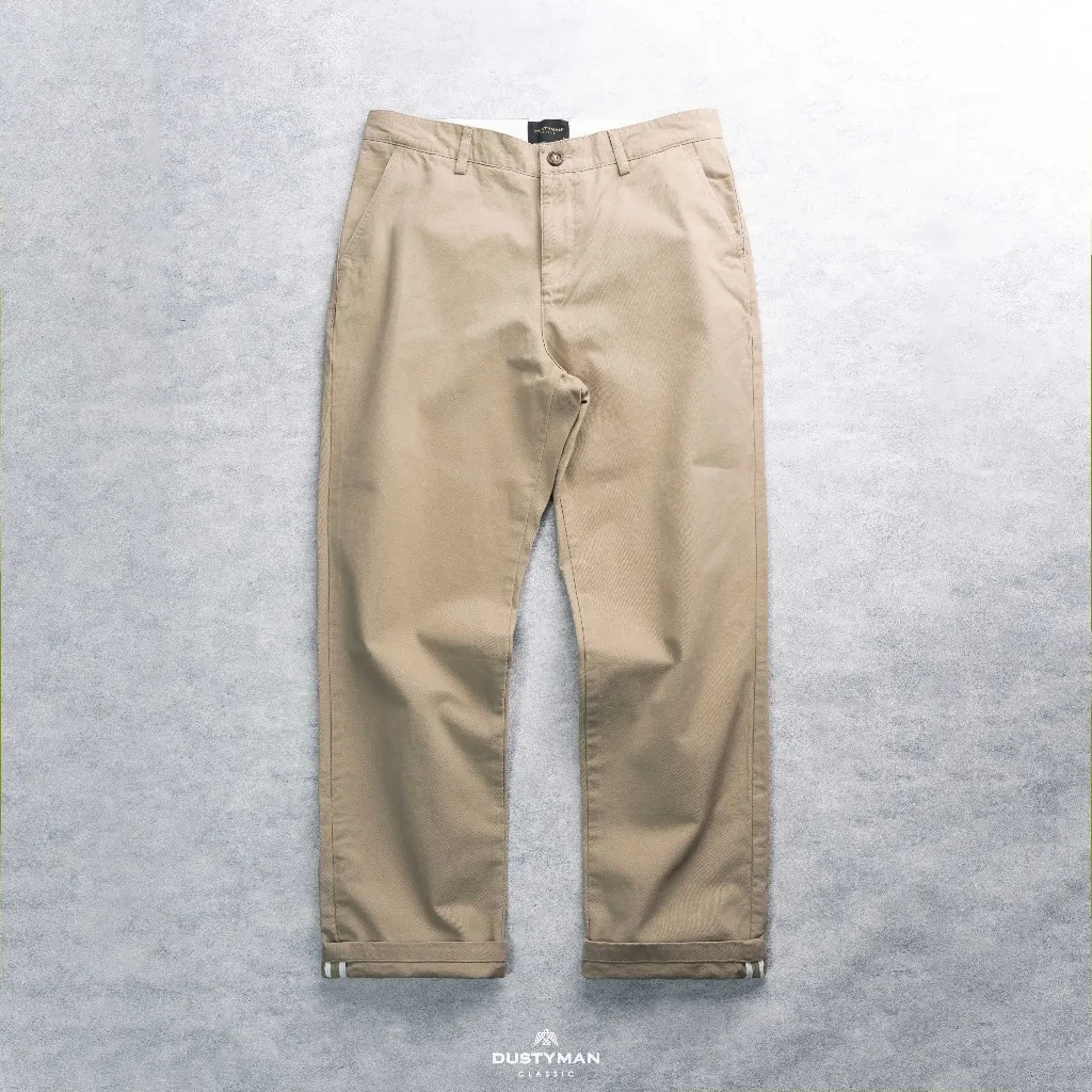 Ảnh Quần Kaki Nam Ống Suông Gale Dustyman,Chất Kaki Cotton, Cổ Điển 4