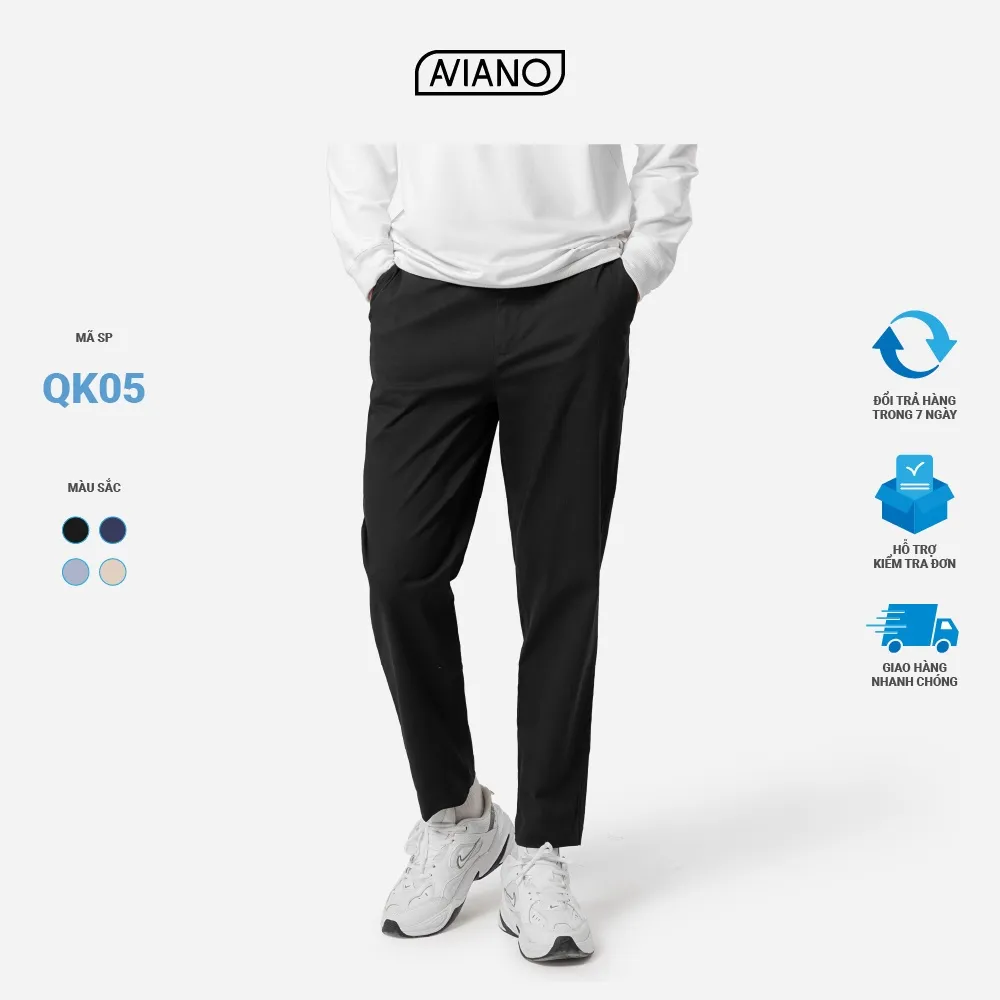 Ảnh Quần KaKi Nam Ống Suông Thời Trang Thiết Kế Năng Động AVIANO 1
