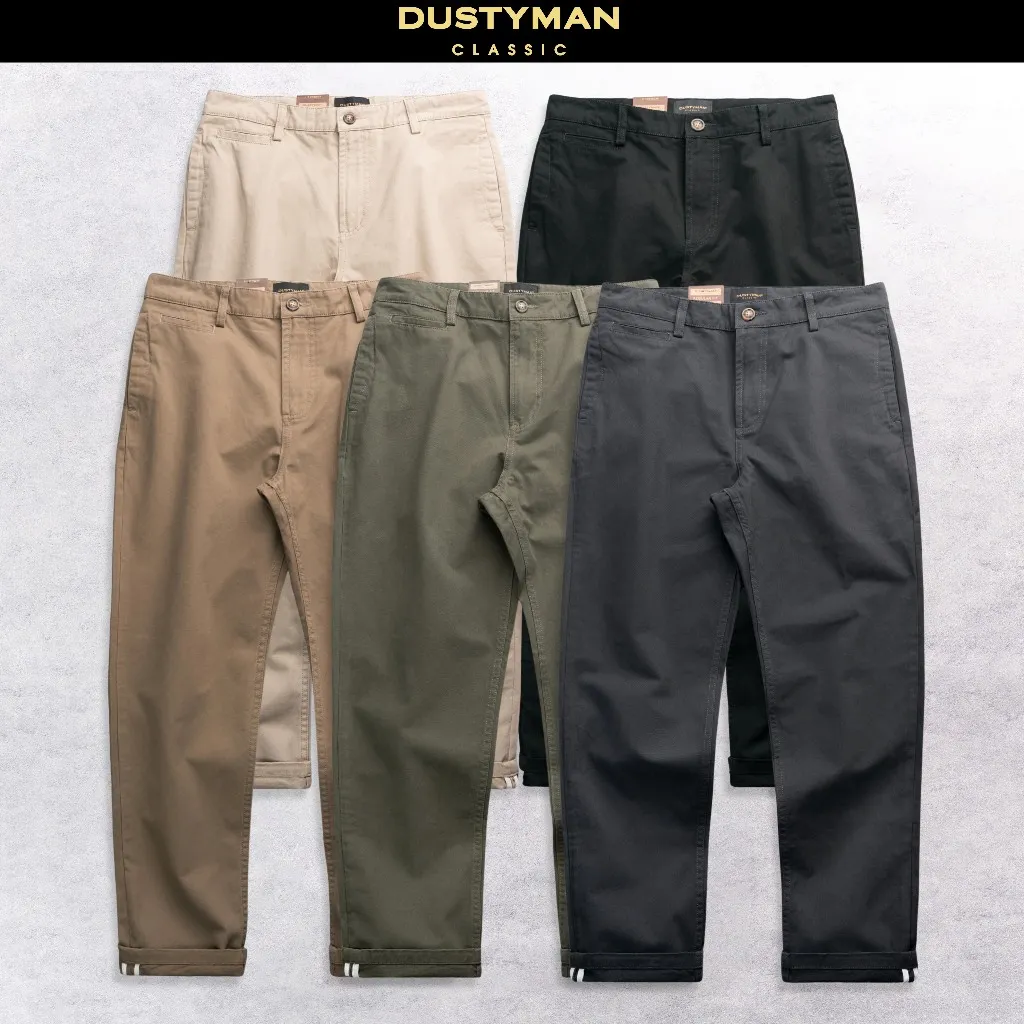 Ảnh Quần Kaki Nam Ống Đứng Màu Bụi Bặm DUSTYMAN - Trace 1