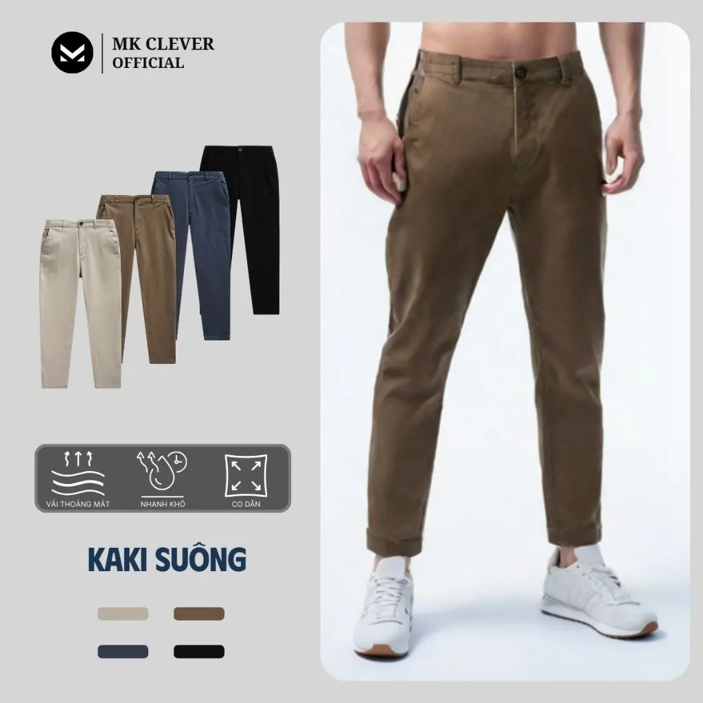 Ảnh Quần kaki nam slimfit lưng thun MK CLEVER chất co giãn tốt, dáng ôm gọn, đứng form 1