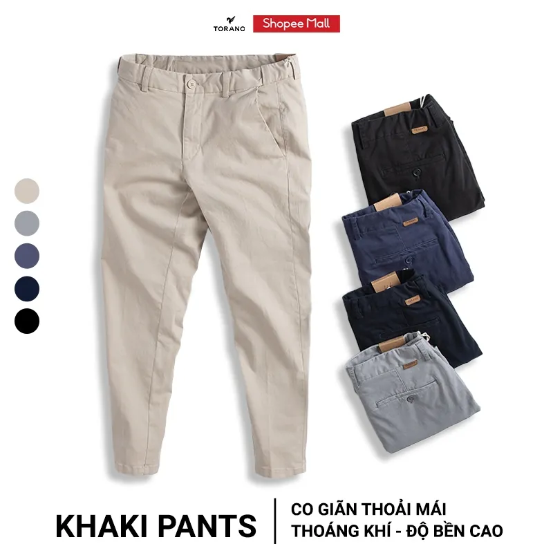 Ảnh Quần kaki nam TORANO dài basic cạp tender túi lé , form chuẩn FABK001 1