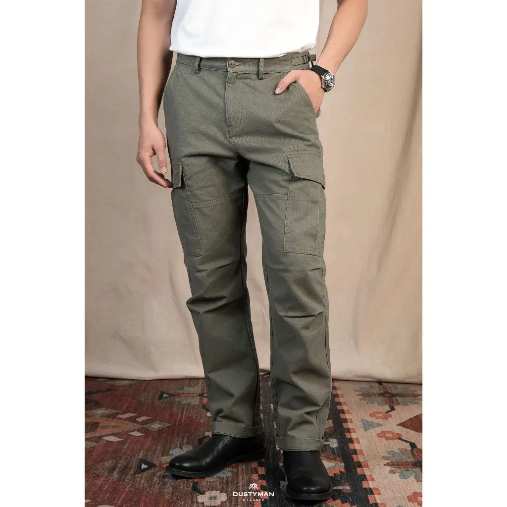 Ảnh Quần Kaki Nam Túi Hộp Ống Suông Elmer Dustyman, Chất Kaki Cotton, Độ Dày 320Gsm Đứng Form, Cổ Điển 2