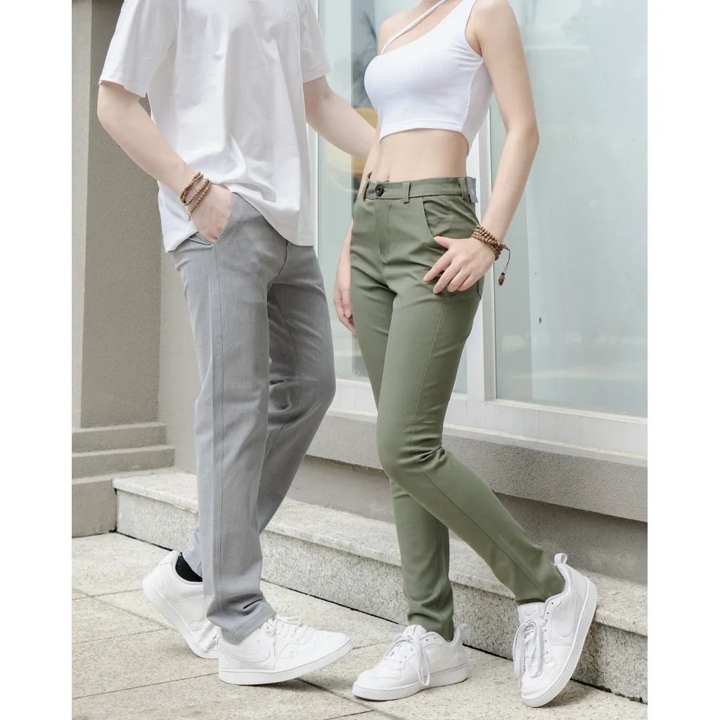 Ảnh Quần kaki nữ KQ STYLING ống đứng ôm dáng co giãn 4 chiều mềm mịn Rêu Nhạt cao cấp 4