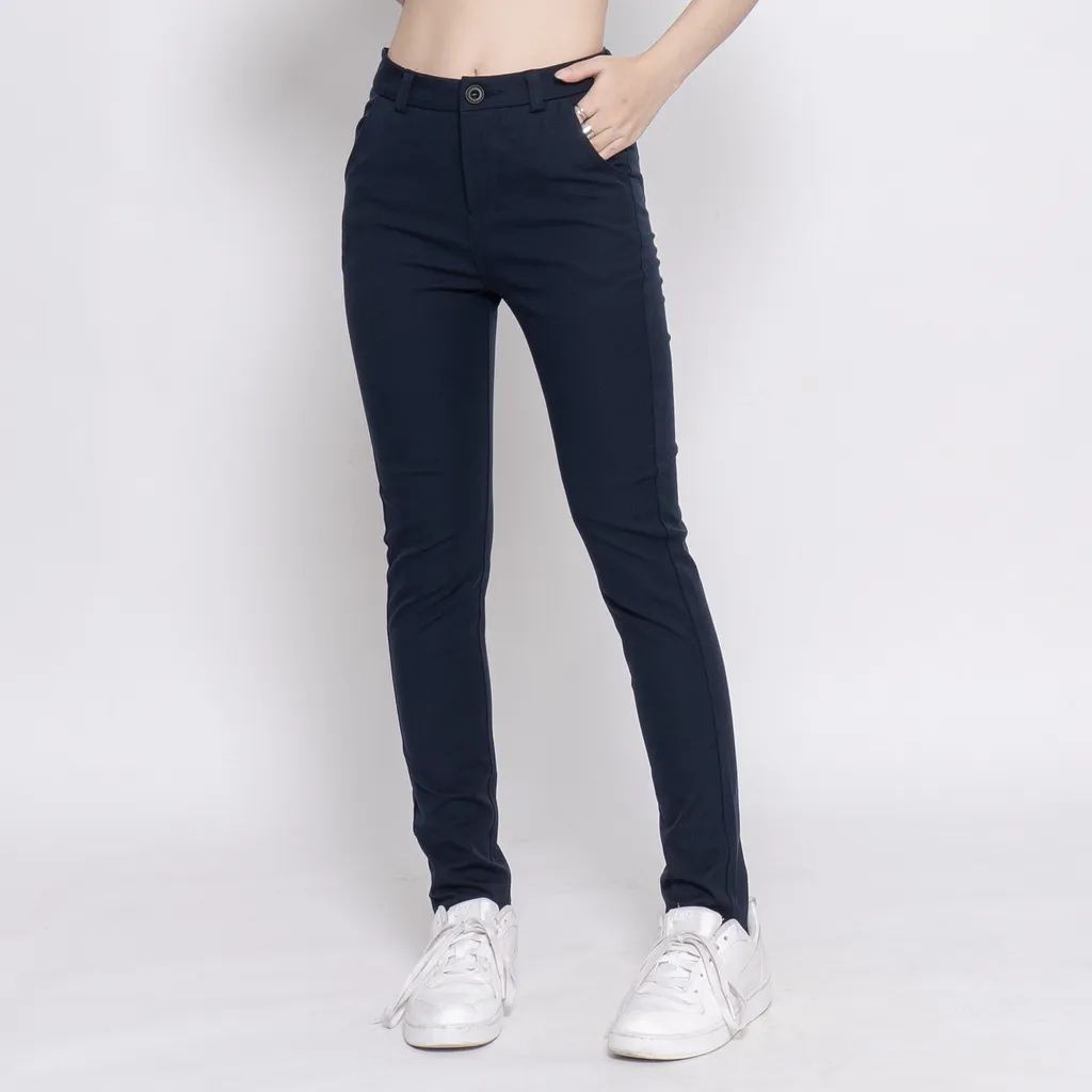 Ảnh Quần kaki nữ KQ STYLING ống đứng ôm dáng co giãn 4 chiều mềm mịn Xanh Đen cao cấp 3