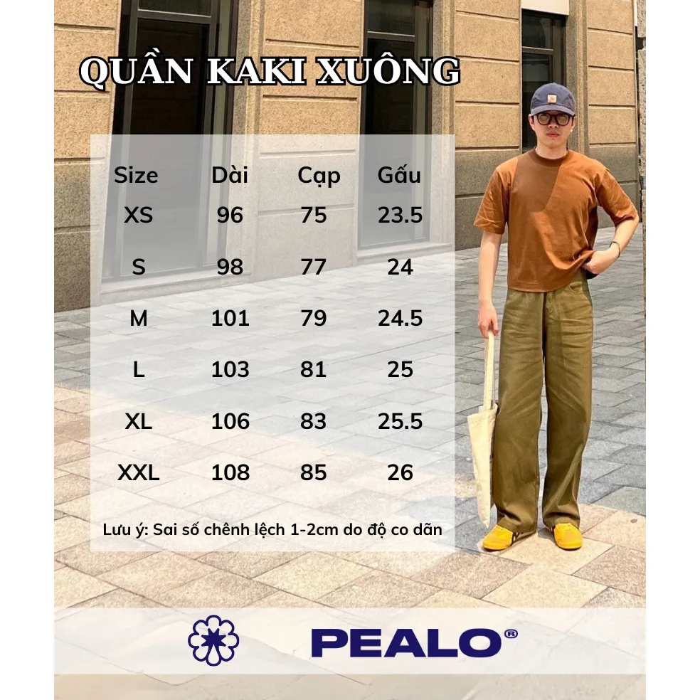 Ảnh Quần kaki ống suông nam PEALO casual pants trơn basic chất liệu mới Loose Pants phong cách Minimalism Menswear 3