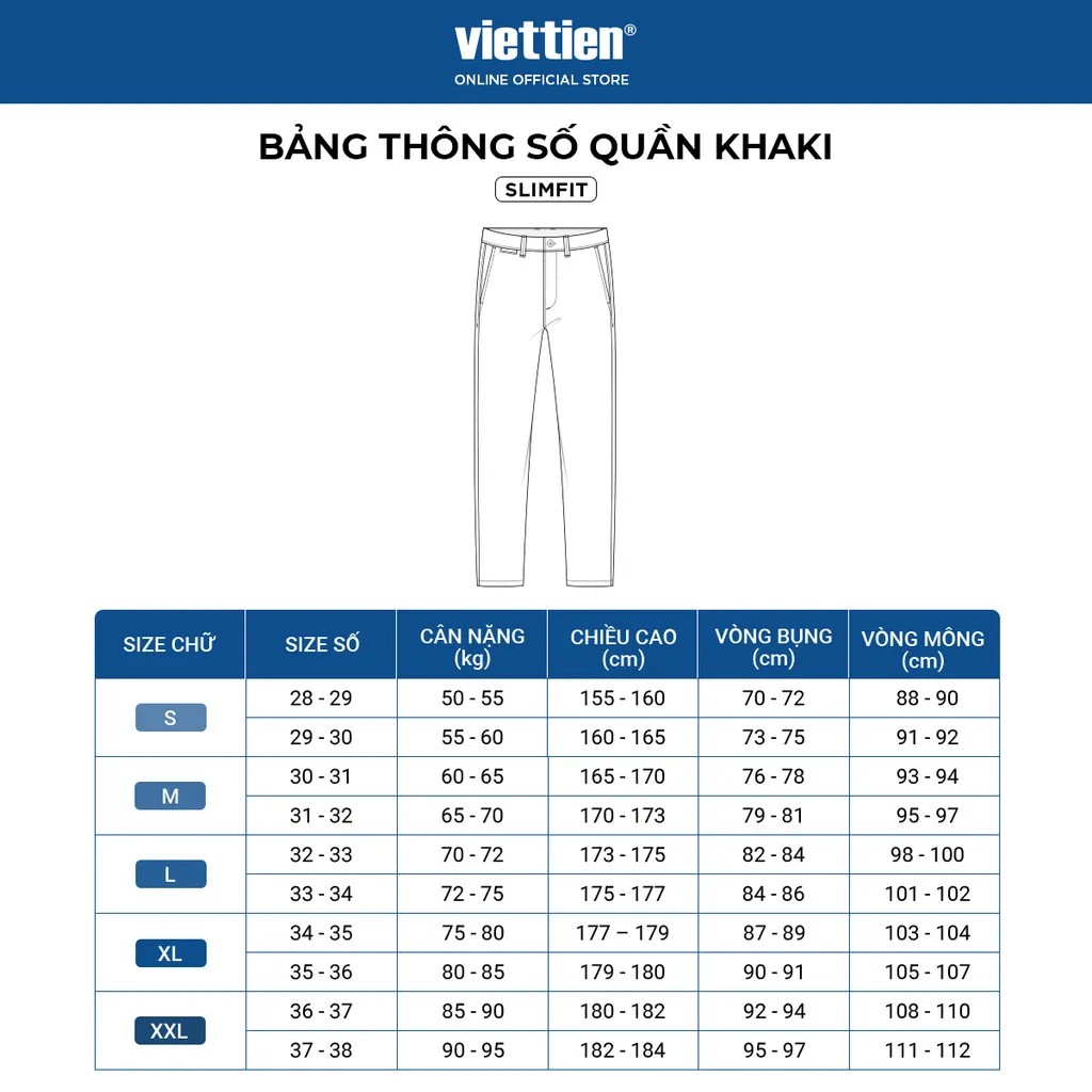 Ảnh Quần khaki 0ly VIETTIEN SMART CASUAL vải Cotton phom regular VT00000119 3