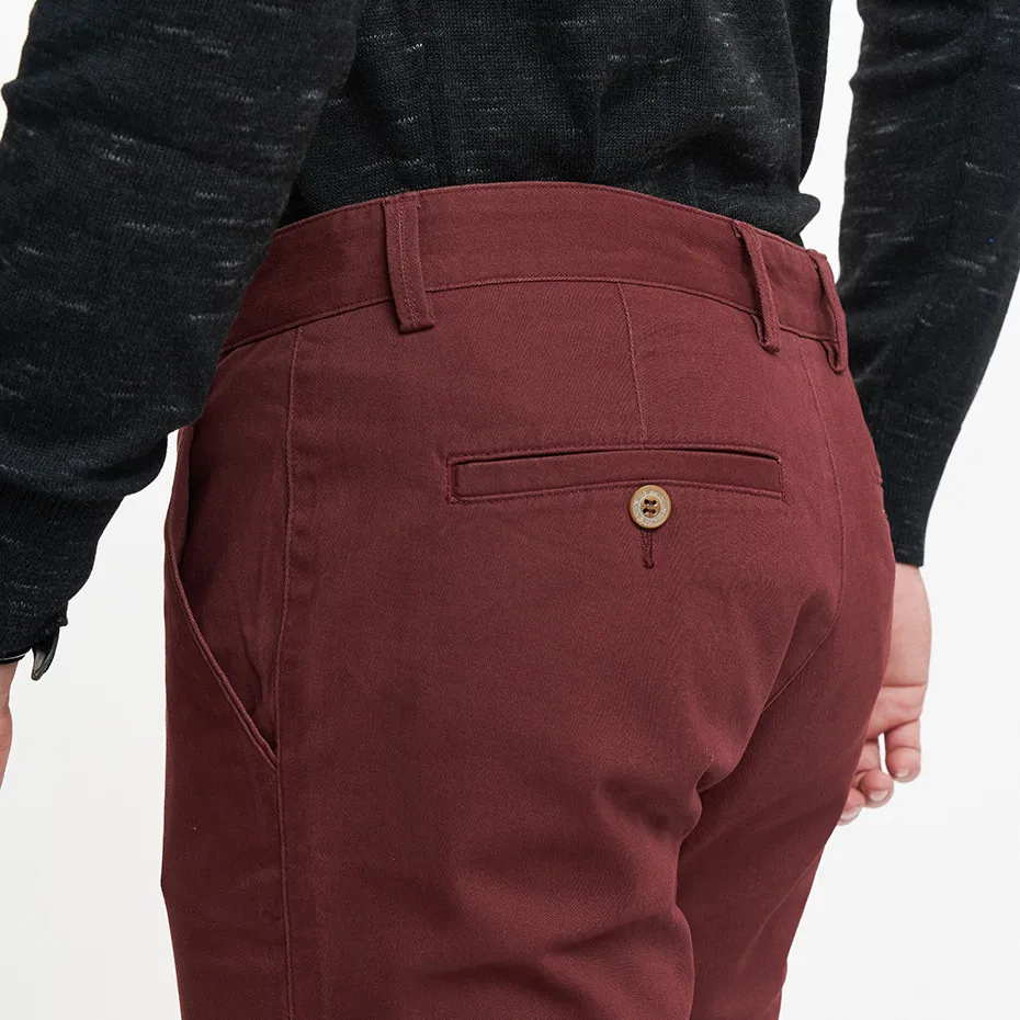 Ảnh Quần Khaki Nam Quần Dài Cotton N&M Ninomaxx Đỏ Đô 1804083 3