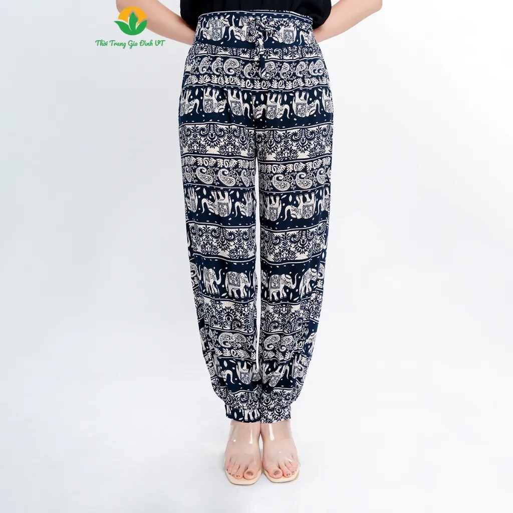 Ảnh Quần lanh nữ dài thổ cẩm alibaba thời trang Việt Thắng - Q07.2402 2