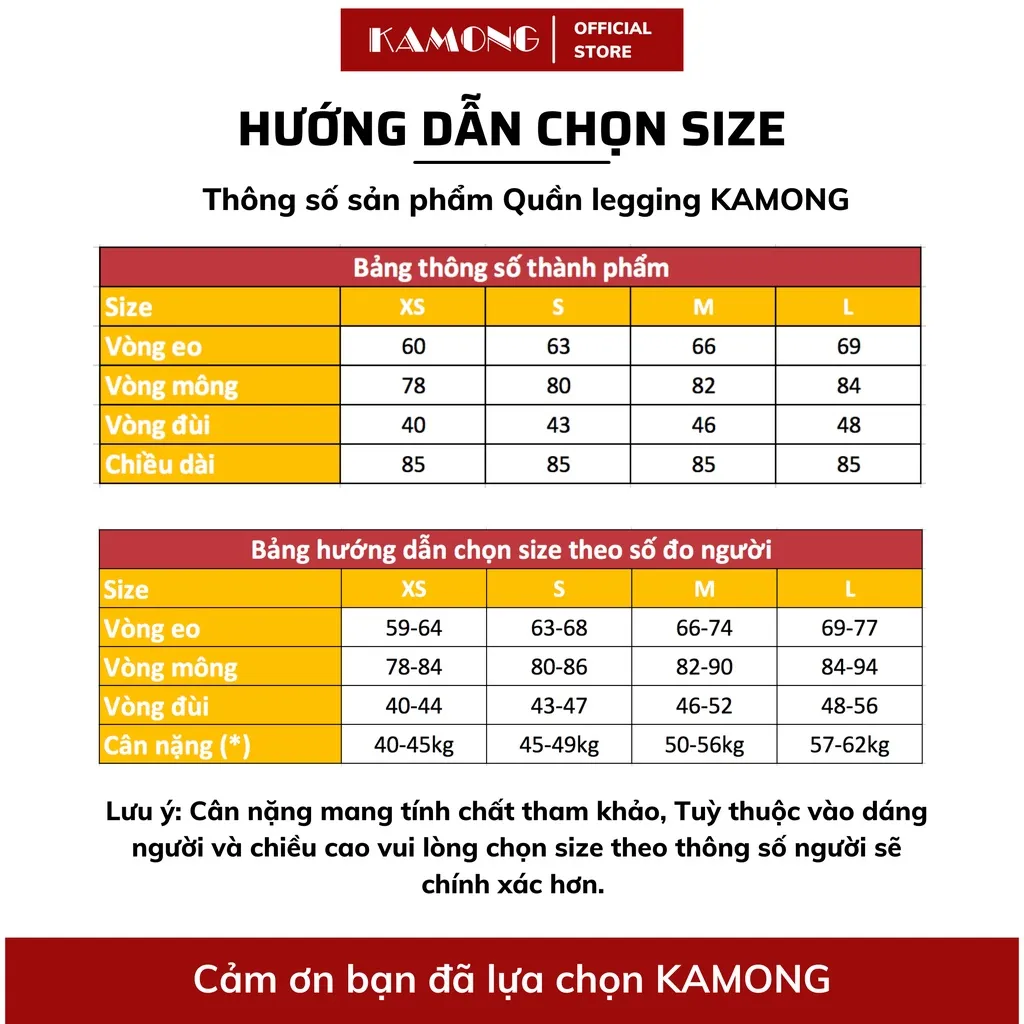 Ảnh Quần legging dài nữ KAMONG vải cotton dẻo co dãn tốt cạp cao dáng dài LG003 1